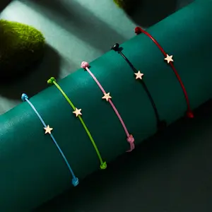US-FASHION - Minimalist Handmade Braided Star Bracelets For Women Men Charm Red Black Rope Chain Versatile Star Bracelet Friendship Jewelry