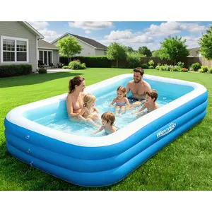 Large Inflatable Pool for Kids and Adults, 10ft x 6ft Oversized Thickened Durable Blow Up Swimming Pool for Backyard, Outdoor, Garden, Summer Water Party (120"x70"x22")