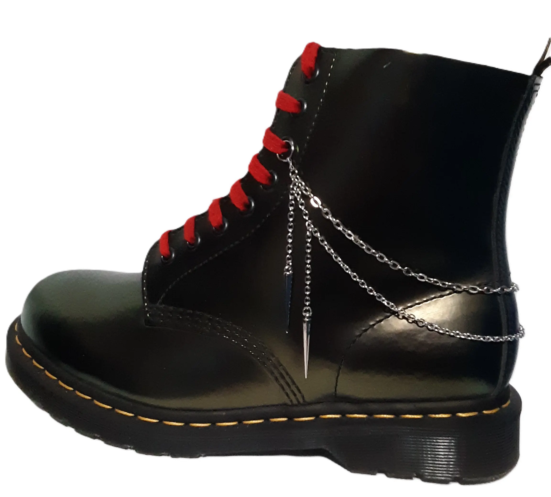 Double Spiked 2-Strand Chain High-Top Shoe or Boot Chain Available in 5 Colors
