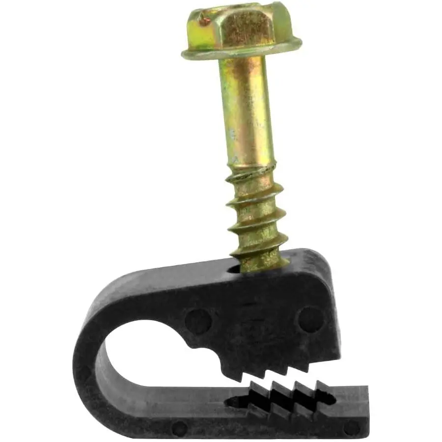 100-Pack Flexible Single Cable Screw Clips, Black Screw-In Wire Organizers & Cord Management Holders, Home & Office Accessories, Daily Necessities, Affordable Prices, One Size