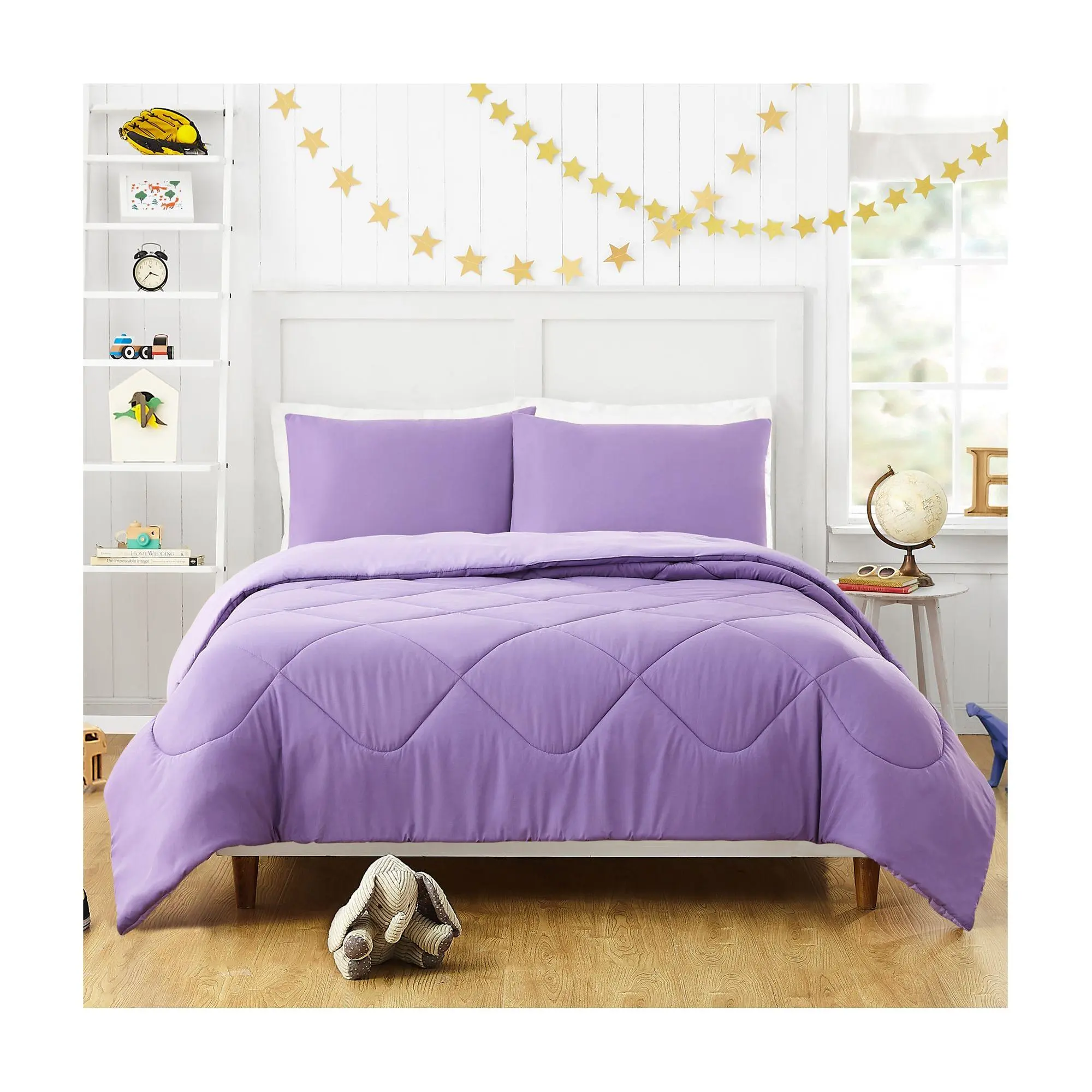 Iris Purple Full/Queen Comforter Set - 3-Piece