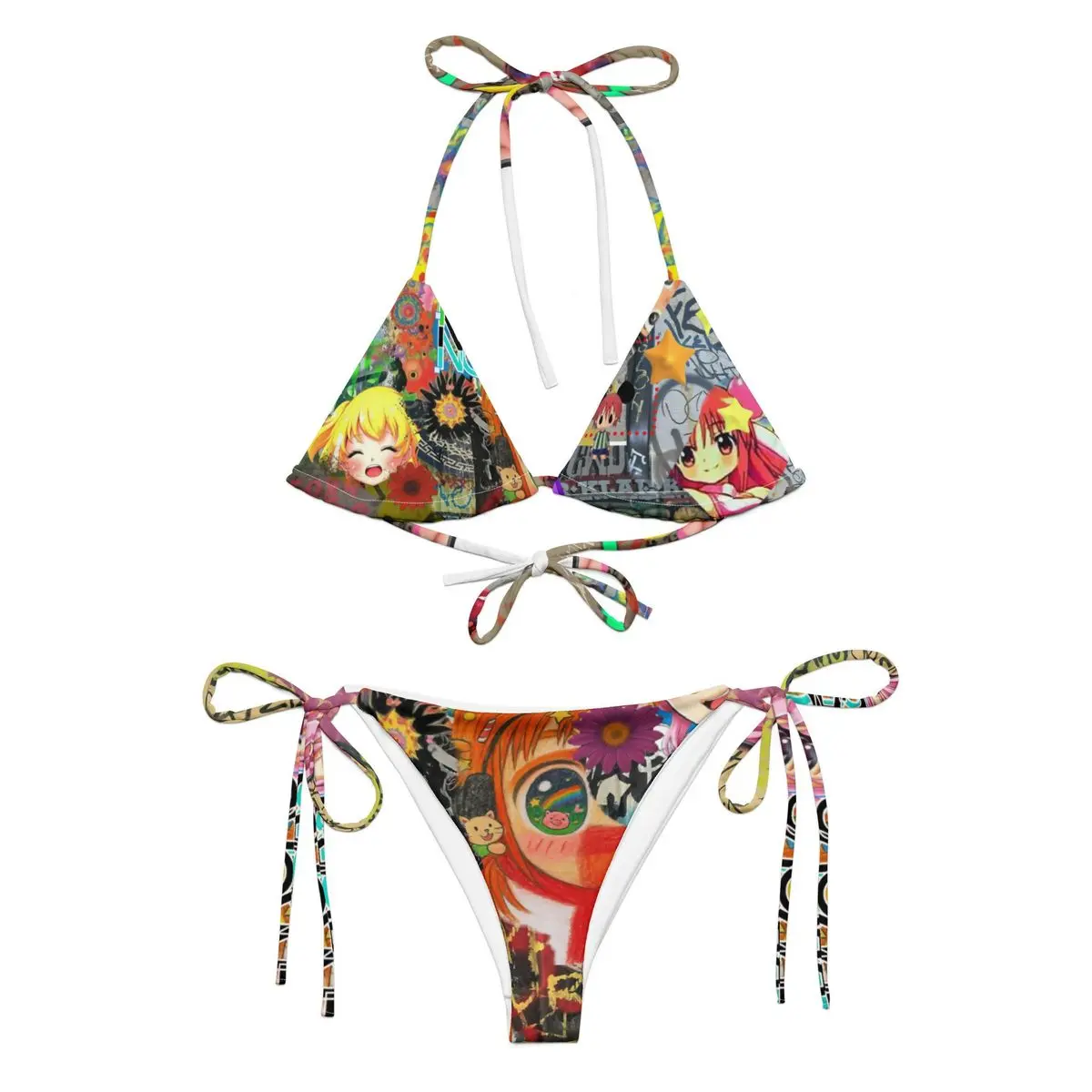 Y2K Cyber Kawaii Bikini: Anime Rave Recycled