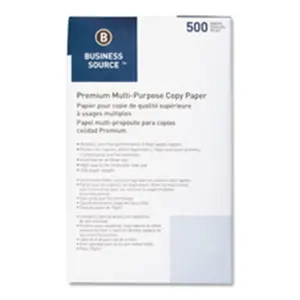 Business Source  Multipurpose Paper- 20lb.- 92 Bright- 8-.50in.x14in.- 10RM-CT- White