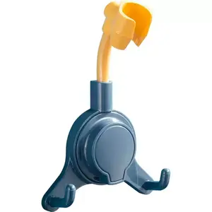 Adjustable Shower Head Holder with Hooks | No Drill Suction Cup Shower Bracket, 360° Rotatable Shower Mount for Bathroom, Strong Adhesive Shower Rack for Handheld Showerhead, Bathroom Organizer Accessories Bidet Sprayer Steel Stainless lamp