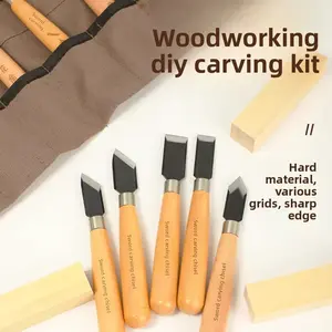 High-Quality Woodworking Chisel Set in Wooden Box, 6pcs and 12pcs Options, Includes Carving Tools for Students and Hobbyists