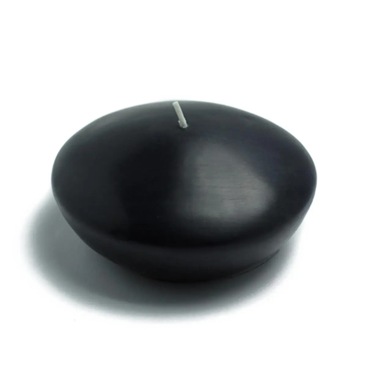 212 MAIN 4 in. Traditional Floating Candles, Extra-Large Solid Black Wax Discs for Wedding Party Decoration, Unscented, 12-Hour Long-Burning, 3-Pack, Round, Candlelight, Water, Neutral
