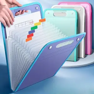 Portable File Storage Bag, Large Capacity 13-tier Vertical File Bag, Durable PP Material A4 Document Storage Organizer, Expanding File Folder, Files Organizer