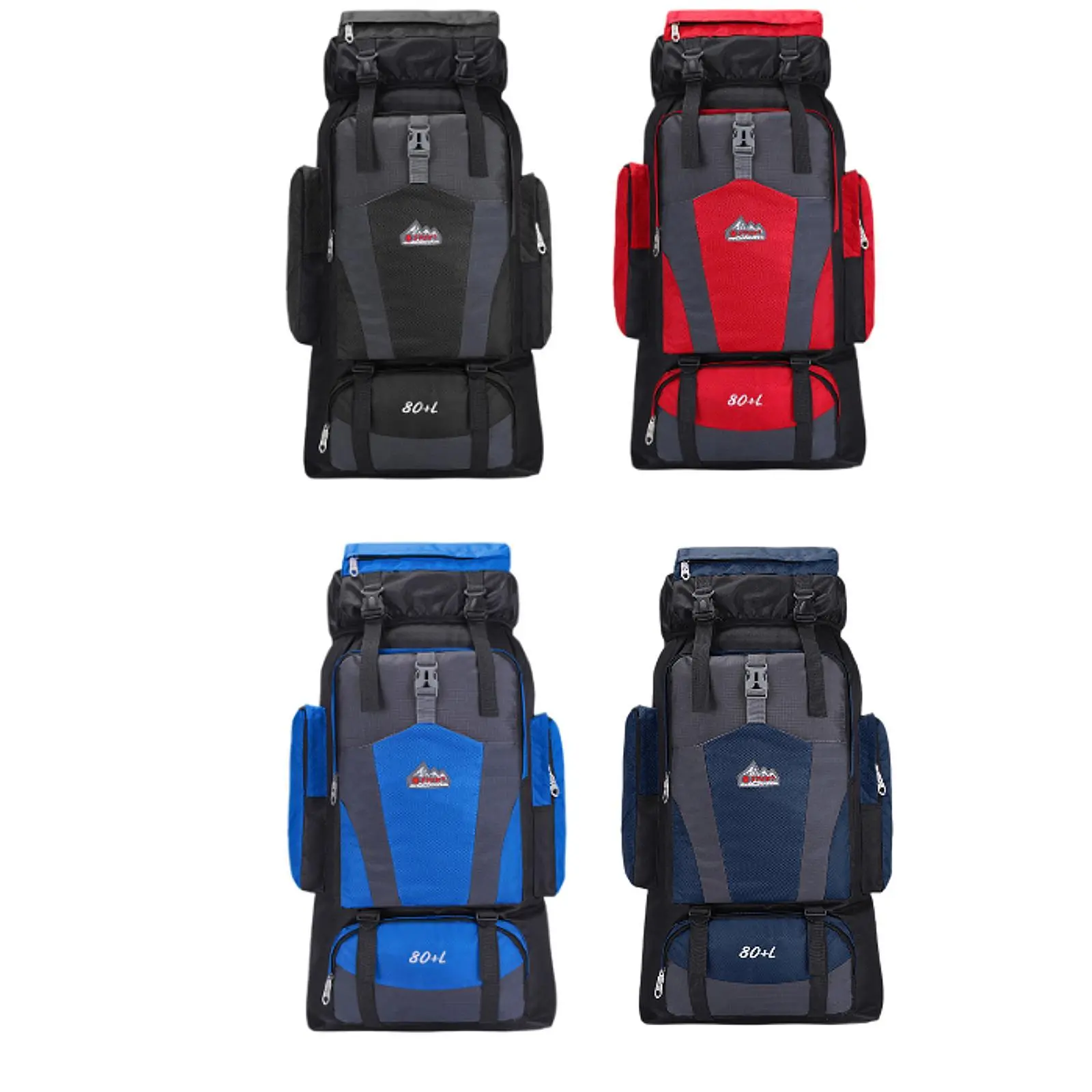 Durable Outdoor Hiking Backpacks, 80L Ultralight & Waterproof Nylon Fabric Pack for Men with Multi Compartments for Outdoor Adventure, Zippered Closure Pockets, Sports, Walking, Climbing, Breathable, Adjustable Straps, Comfortable