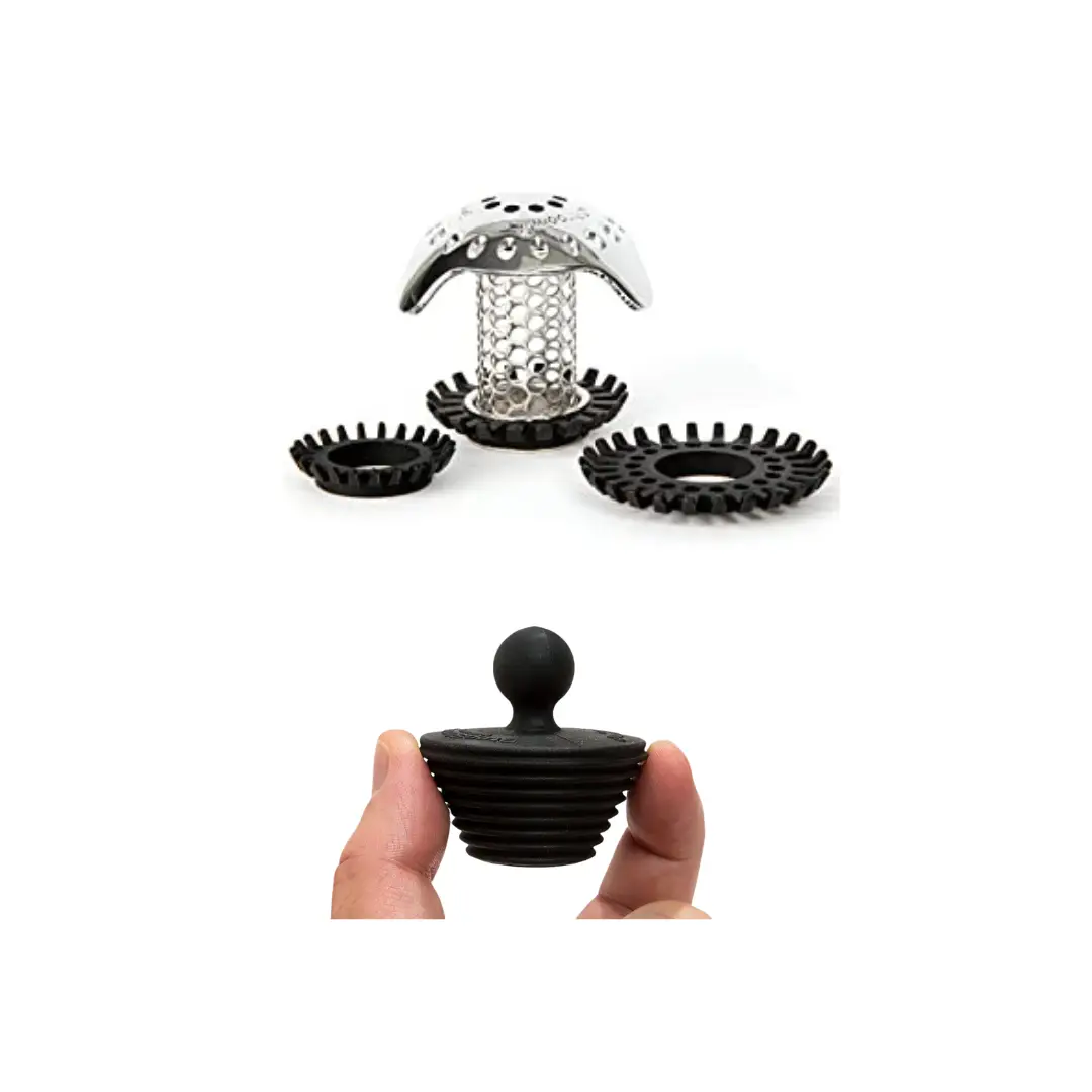 TubShroom Ultra Revolutionary Hair Catcher and Drain Protector with Stopper, Shower and Tub Drain Protector, Keeps Drains Clog Free Stainless Steel Ba