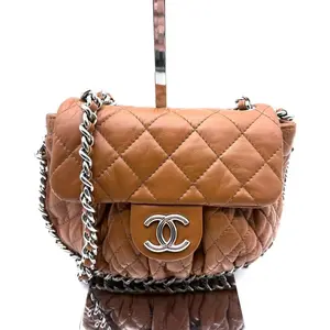 Pre-owned CHANEL leather Shoulder Bags Chain Around Flap Bag Quilted Small