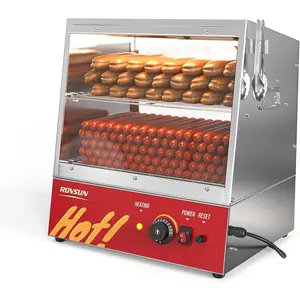 Winado 32QT/30L Hot Dog Steamer, 2-Tier Hut Steamer, Hot Dog Steamer Bun Warmer Cooker 175 Hot Dogs & 40 Buns Capacity with Drawer, Removable Shelves, Food Clip for Party Event Concession Stand
