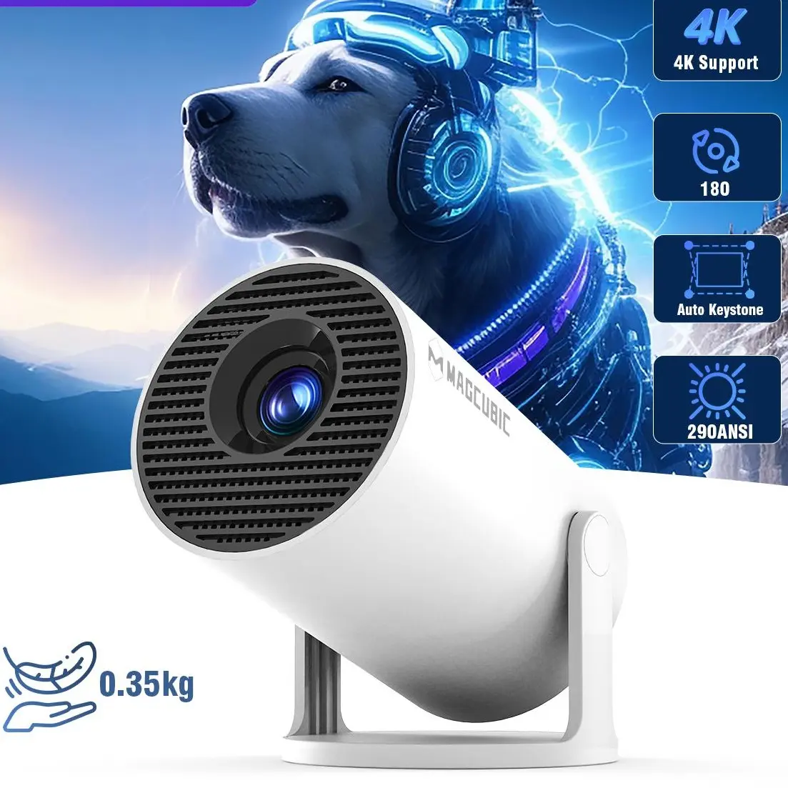 HY300Pro+ Projector Outdoor 8K/4K/1080P Decode with 5G WiFi 6 & BT 5.4 Full HD 290ANSI for Android 14 Audio Bluetooth 720P Gaming Home Theater #SummerWins #DealsForYouDays