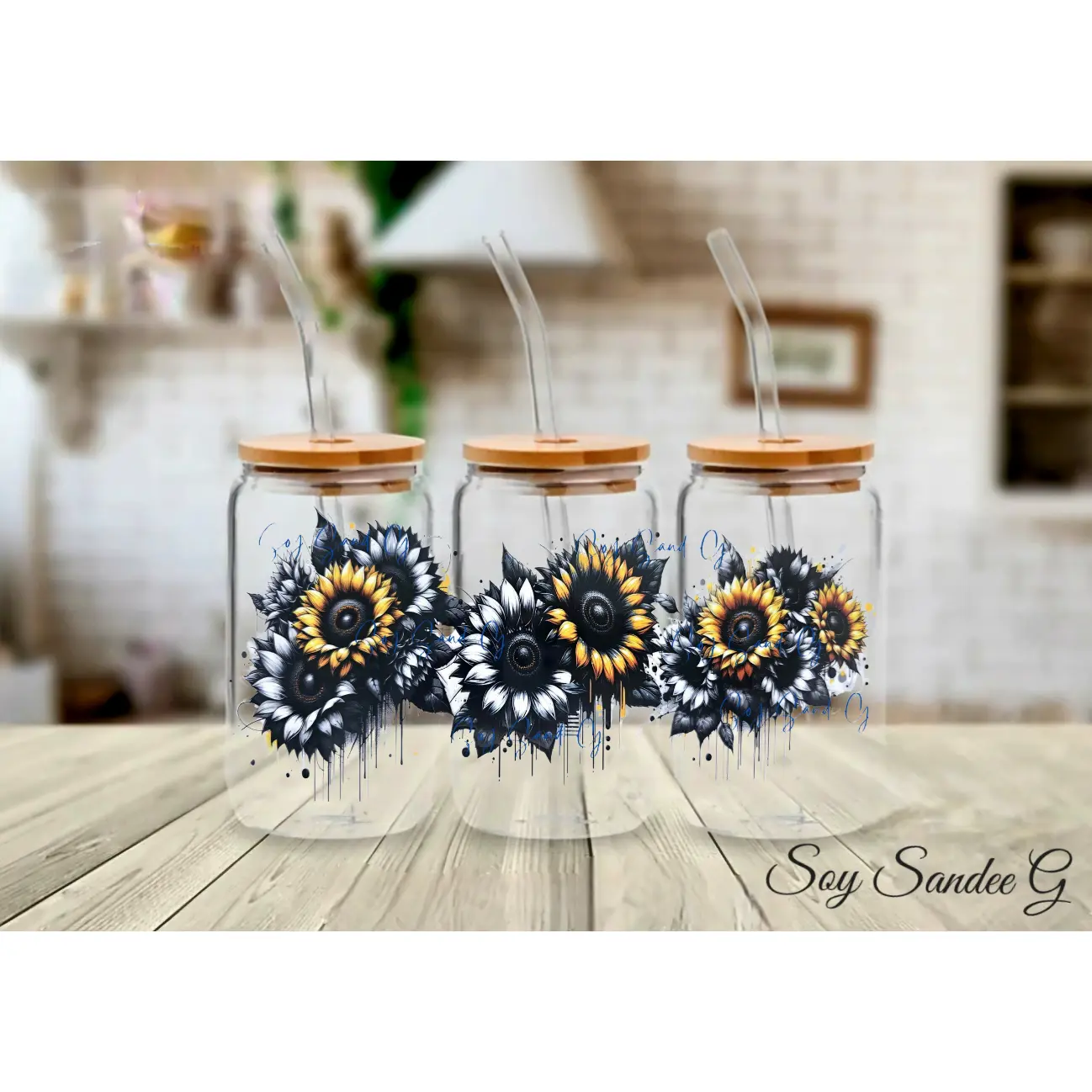 White & Yellow Sunflowers - UVDTF Wrap for cups/hard surfaces sticker