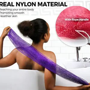 UFORU Authentic African Exfoliating Mesh Sponge, Deep Exfoliation, Breathable Hygienic and Quick-Drying Shower Body Scrubber