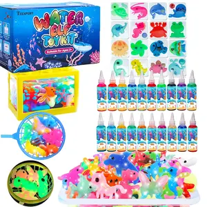 Teexpert Magic Water Elf Toy Kit, Aqua Fairy Water Gel Kit-20 Magic Gels&20 Molds–Make Your Own Water Pets & Squishy Toys–Fun Summer DIY Craft Kit, Birthday Gifts & Party Favors for Kids Ages 3+