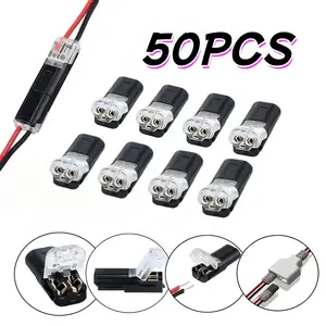 50-Pack Quick Clip Fixings Universal Snap-On Modules for DIY Crafting Low-Voltage Decorative Installations Model Kit Assembly Tool-Free Plastic Connecting Accessories Led Light