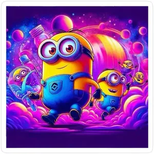 1 DIY Diamond Painting Set, 5D Diamond Art Set, DIY Decoration, Minions, Space, Colorful Diamond Painting Set with Full Round Drills, Mosaic, Diamond Art, DIY Art Home Decor, suitable for Christmas.