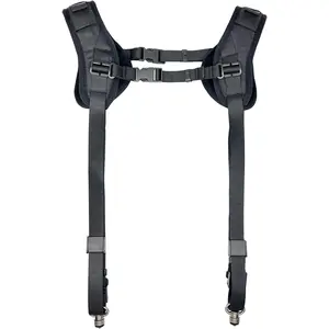 Camera  Double Strap Harness Quick Release Adjustable Dual Camera Tether Strap with Safety Tether and Lens Cleaning Cloth for DSLR SLR Camera