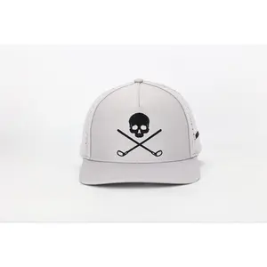 Skull and Crossbones Gray Golf Hat