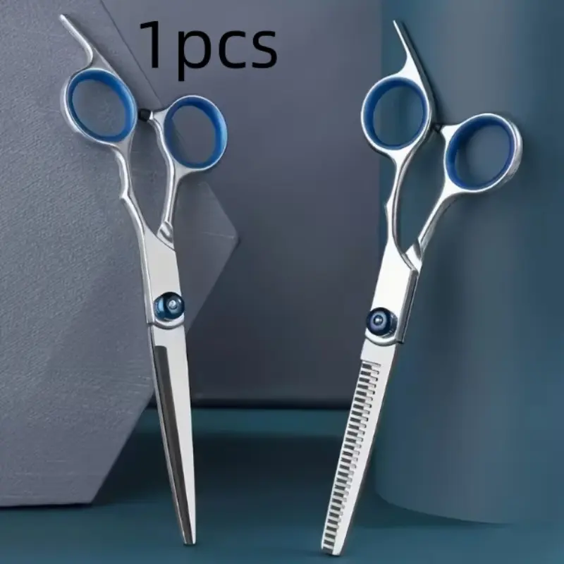 Professional 6-Inch Haircut Scissors, Ergonomic Handle, Blue Decor, Suitable for Salon and Home Use, Durable Design, Men's Haircut Tool, Hair Styling Tools, Barber Equipment