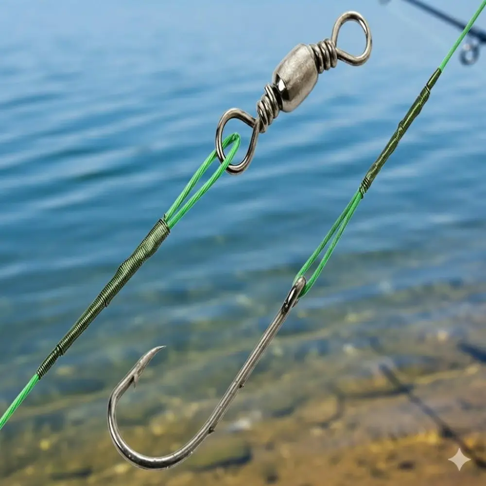 Anti-Tangle Corrosion-Resistant Fishing Leader Kit with Swivels, 50lb High-Strength Steel Wire, 3 Colors, 20-Pack for Saltwater Freshwater, Anti-Abrasion Bite-Proof Rig