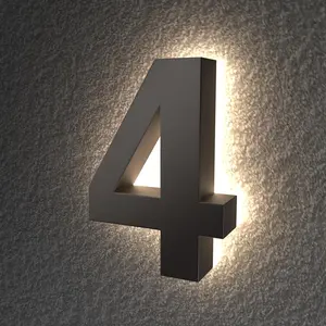 4 Inch Backlit Led Numbers for Outside Light Up,Light Up Address Numbers for,Lighted Numeros Para Casa Exterior,Illuminated Numbers for Outside Made of 304 Stainless and Acrylic