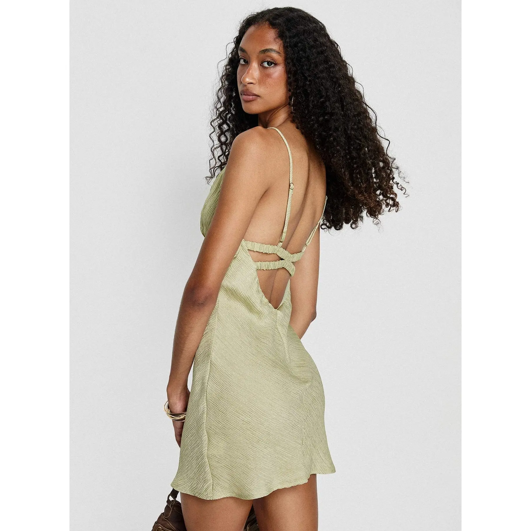 short gold mini dress Mac Duggal - Gold Sequined Cape Sleeve Mini Dress