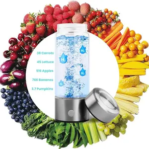 Hydrogen Water Bottle,420ml Hydrogen Water Generator Rechargeable Hydrogen Glass Water Bottle Portable Hydrogen Water Ionizer with SPE/PEM Technology for Husband, Wife, Family,Travel,Home, Office