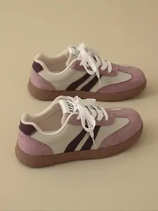 Women's Classic Vintage Patchwork Sport Shoes, Casual Tennis Skateboard Shoes, Anti-Slip Training Shoes for Walking and Sports, Thick Soled Sneakers, Trendy Walking Sneaker