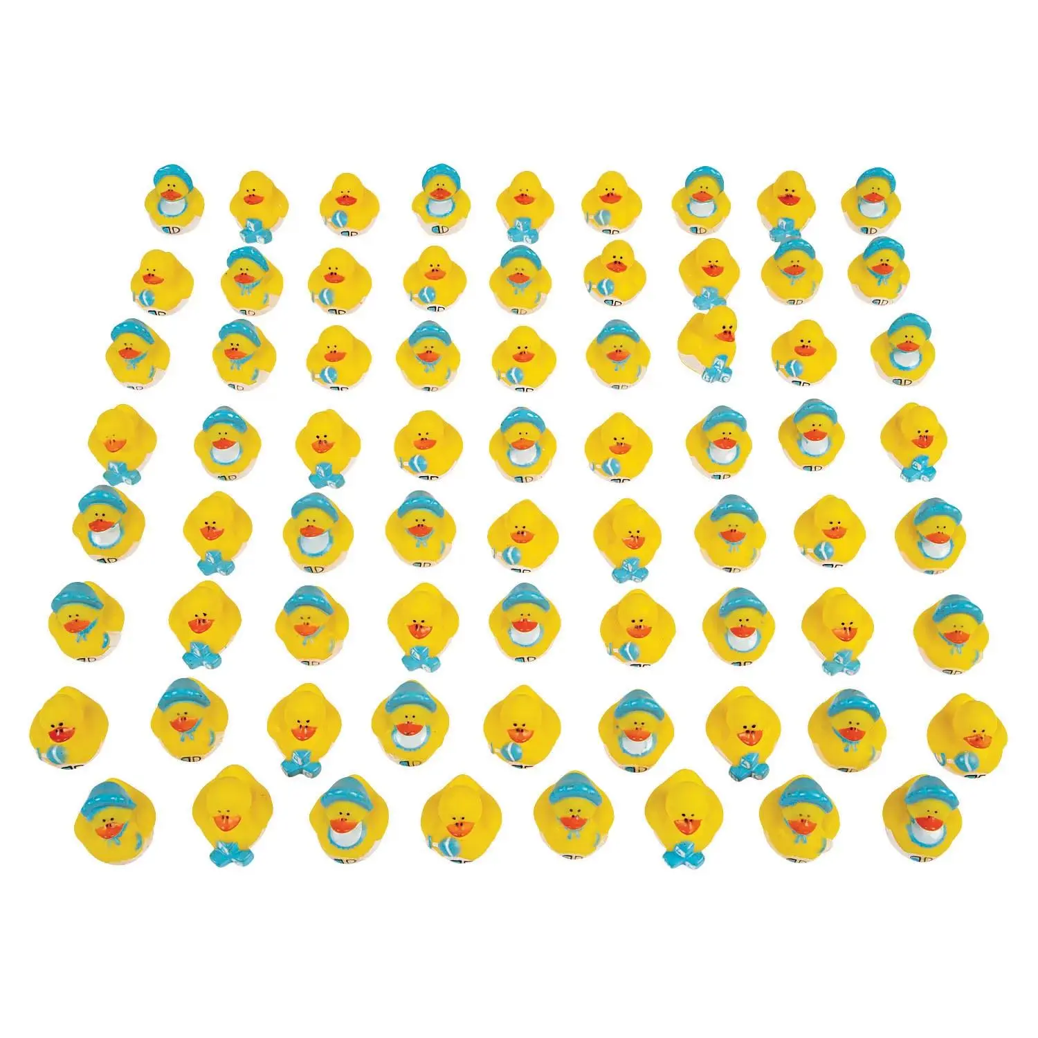 Cute Vinyl Duck-Shape Rubber Ducks, 72-Pc Bulk Set for Baby Boy Baby Shower Party Favors, Play