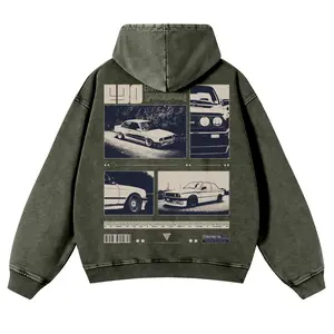 380g Autumn & Winter Hoodie E30 Vintage Poster Unisex Fit Vintage Washed Hoodie Cotton Soft Material Long Sleeve Pullover Tops Retro Fade Craft Sweatshirt Casual Style Warm Both for Men&Women Graphic Street Wear Machine Washable