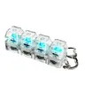 2PCS Stress-relieving Toy Mechanical Keyboard Compact Design with Crystal Keycaps LED Lights Transparent Acrylic Key Christmas giftchain