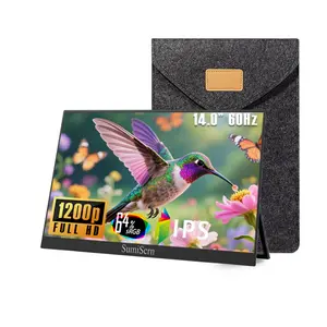 Portable Monitor for Laptop, 14" FHD 1080P Travel Monitor, USB-C & HDMI Computer Gaming Screen with VESA Mount & Smart Cover, Dual Speakers, for Mac PC Phone Xbox PS5 Switch