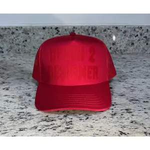 DEATH 2 DESIGNER Trucker Hat - “RED STEALTH”