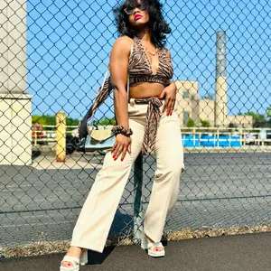 Glitter Zebra Print Halter Top for Women - Tube Style - Womenswear