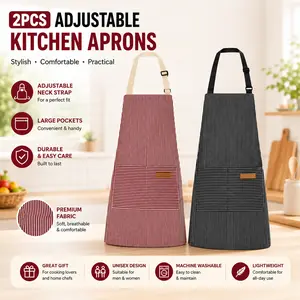 Kitchen Cooking Aprons for Women and Men Adjustable Chef Apron with Pockets 2 PCs Multicolor#SummerVibes