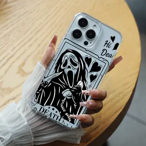 Scream Ghost Phone Case for iPhone 17/16/15/14/13/12/iPhon X/17PROMAX/Samsung(S22/S23/S24/S25) Transparent Magnetic Phone Case Does Not Interfere with Signal Eco-Friendly, Non-Toxic cutephonecases Smartphone BO1011016