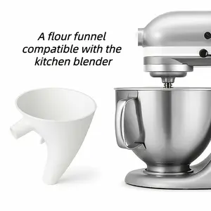 This Flour Hopper Compatibles with Kitchenaid Mixers, Featuring a Nozzle for Directing Flow And a Design to Prevent Overflow. It Compatibles with Kitchen AID Artisan KSM150 And The 5-Quart Tilt-Head Vertical Mixer