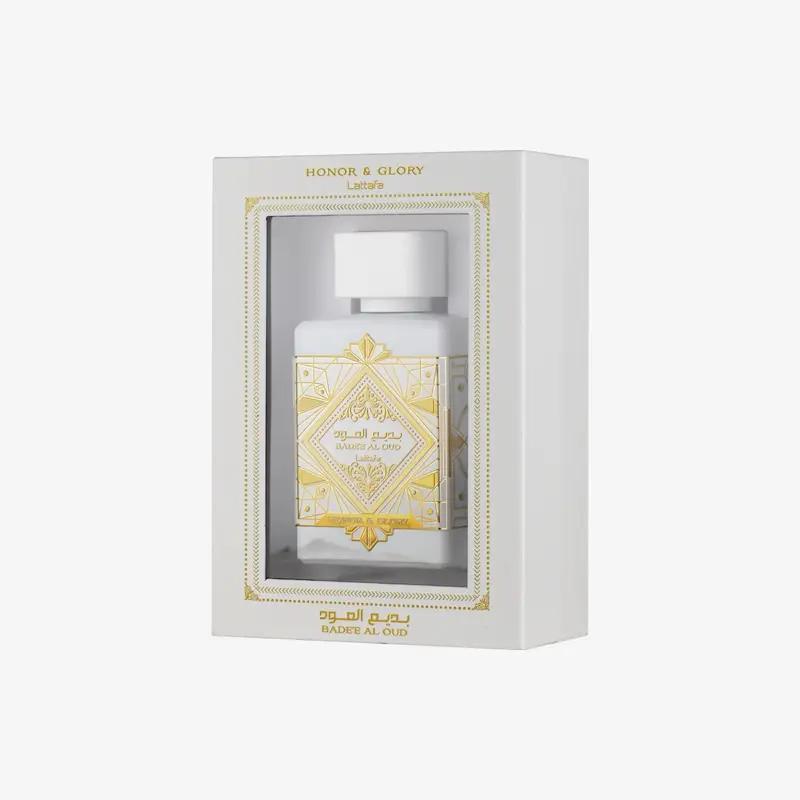 Lattafa Bade'e Al Oud Honor & Glory Eau de Parfum Spray 3.4 Ounce – Perfumes Arabia Arabian Scent Aromatic Woody Fragrance