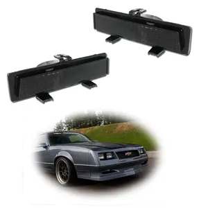 2pcs For 1981 1982 1983 1984 1985 1986 1987 1988 Chevy Monte Carlo SS Smoke Front Bumper Turn Signal lamps Light Assembly,Replace OEM 919025 919026