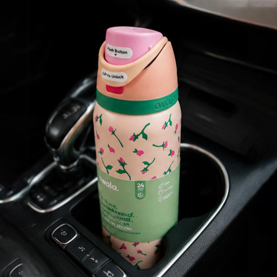 Owala 32oz Insulated Floral Print Retro Look Tea Strainer Water Bottle with Straw - Leakproof, Portable, Women's Single Bottle Drinkware for Gym, Travel
