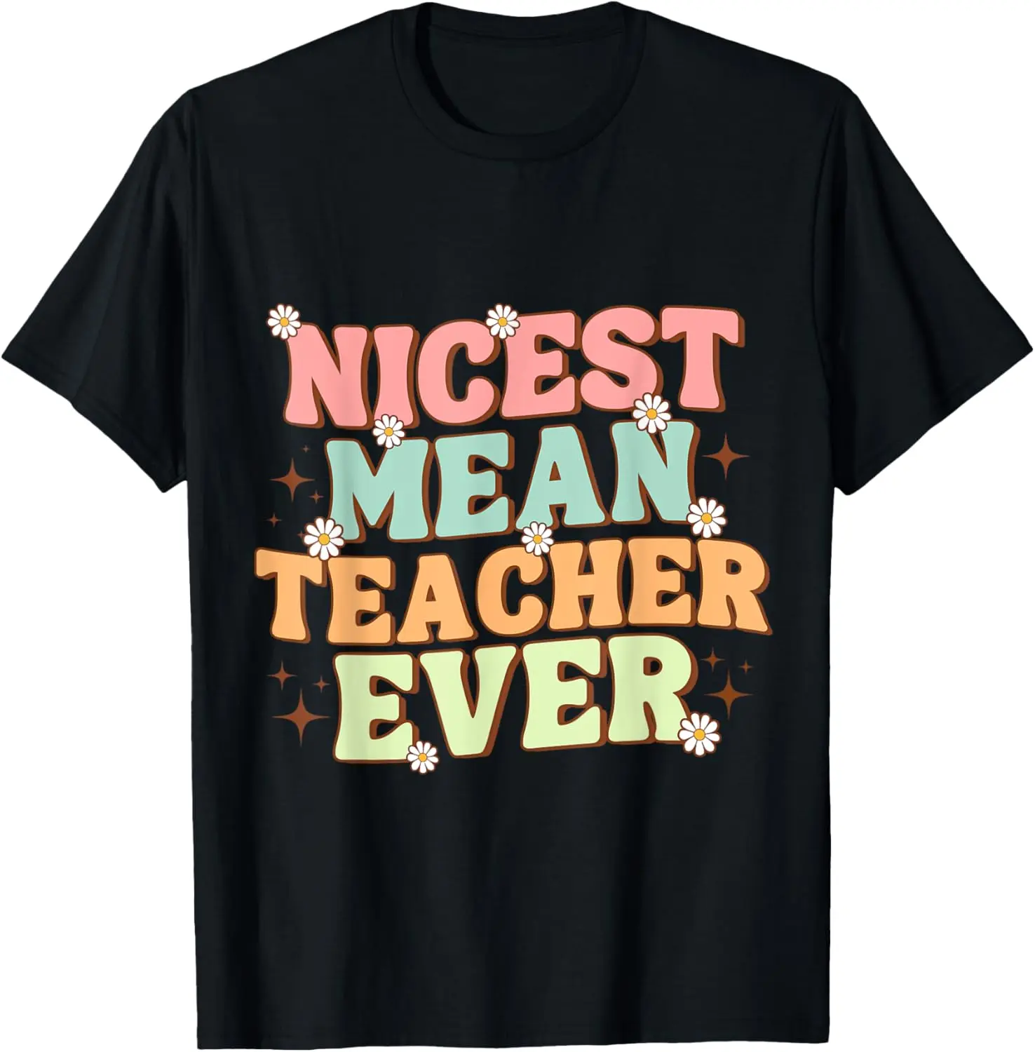 Women's 100% Cotton Casual Large Loose-Fitting Short-Sleeve Round Neck Cartoon Graphic T-Shirt - Streetwear Vintage Teacher Vibes, All-Seasons Everyday Classroom Top