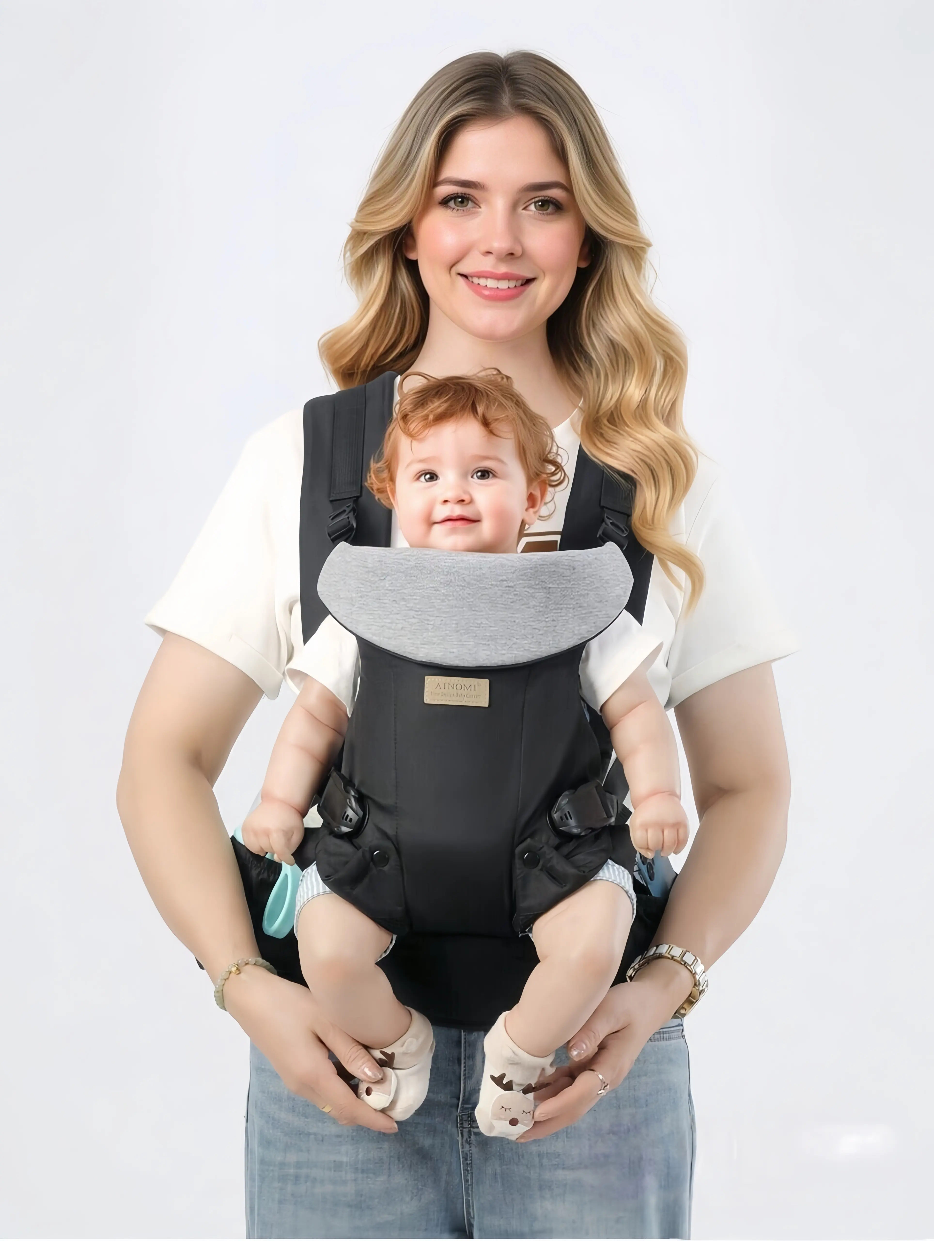 Baby Backpack Carrier - All-in-1 Comfort Design, Custom Head Support, Expandable Seat Width (for Baby & Maternity Travel Gear) portabeb