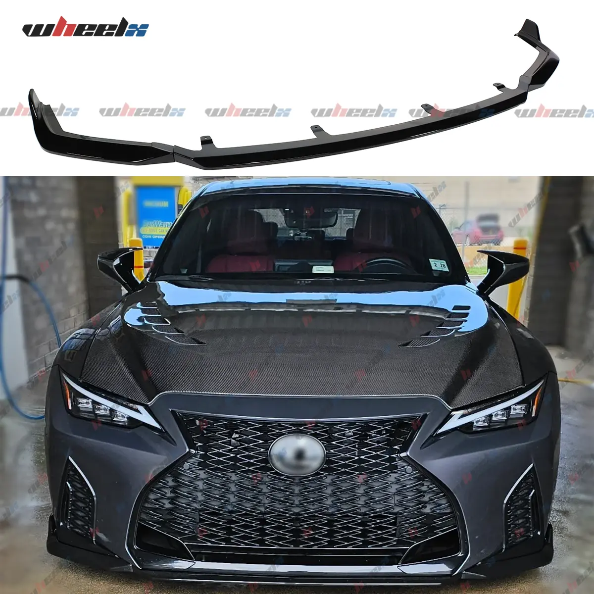 2021-2025 Lexus IS350 F-Sport - 3-Pieces JDM Style Front Bumper Lip Spoiler Lower Chin Splitter, Performance Aerodynamics Protection Body Kit (F-Sport Only)