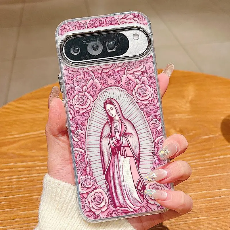 Trendy Religious & Racing Graphic Shockproof Case for Google Pixel 7 8 9 10 Pro XL A, Glossy 4‑Corner Protective Phone Cover Drop‑proof & Non‑slip #USDDJTKAJXYMZ1