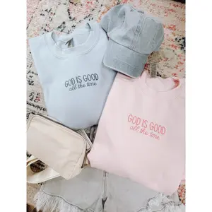 God is Good Sweatshirt Pink/Blue