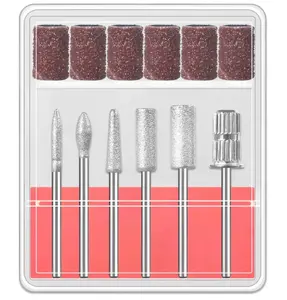 6 Pcs Nail Drill Bits Set,3/32'' Professional Nail Bits for Manicure Pedicure