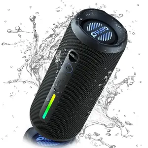 【OHAYO】Portable Bluetooth Speaker, Wireless Speaker with 24W Loud Stereo Sound, Active Extra Bass, IPX7 Waterproof, BT5.3, RGB Lights, AUX&TF-Card, Dual Pairing for Home, Outdoor, Party Audio Smartphone subwoofers