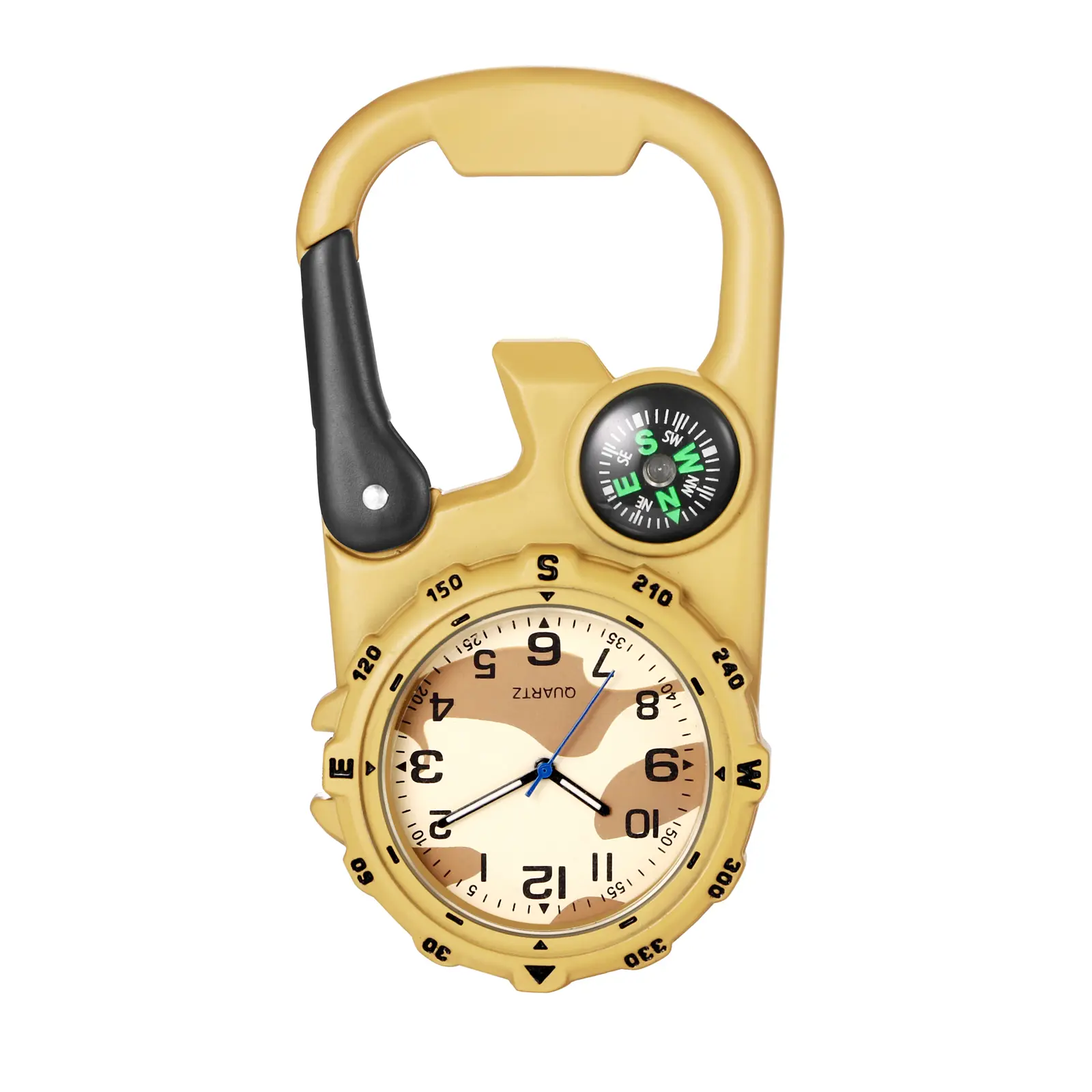 OIDEA Quartz Analog Carabiner Clip-On Pocket Watch with Clear Dial for Outdoor, Work & Nurse Use
