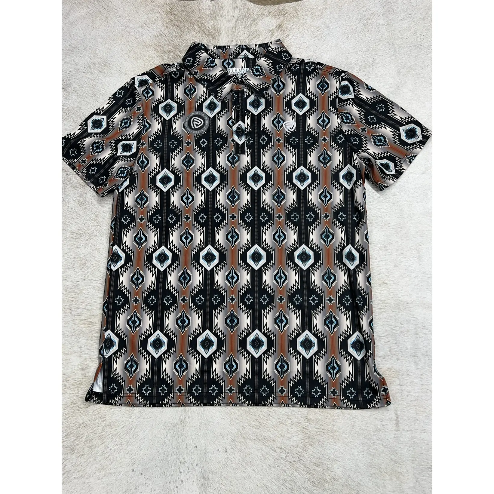 Rock And Roll Daniel RR Aztec Printed polo Black Rock And Roll Daniel RR Aztec Printed polo Black